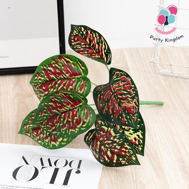 32PCS Artificial Leaves Fake Plants Green Fake Flowers Monstera Bouquet