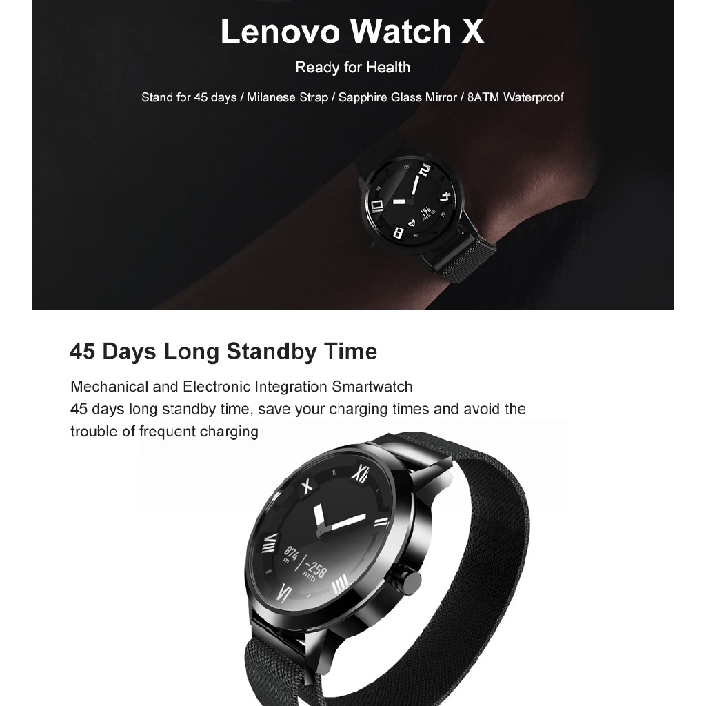 Lenovo Watch X Plus Smart watch Strap 45 Days Standby 80M Shopee Philippines