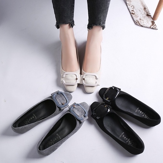 Joker pointy shoes soft bottom shallow mouth flat shoes low heel shoes ...