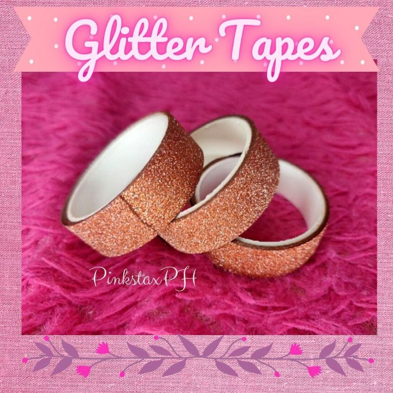 [PinkstaxPH] Glitter Sticker Tape Glitter Decoration Tape (PLAIN