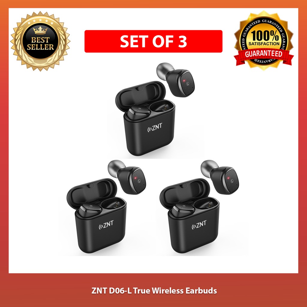 set of 3 ZNT D06 L True Wireless Earbuds with Bluetooth 5.0 and Hi