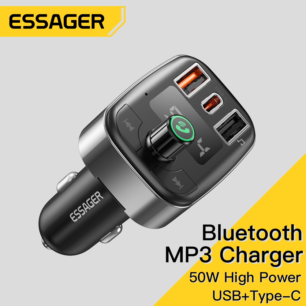 Essager USB TypeC Support PD QC Car Fast Charger FM Transmitter