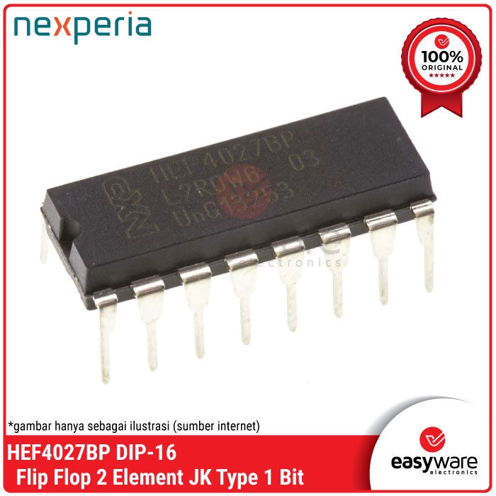 Hef4027bp DIP-16 NXP ORIGINAL HEF 4027 BP DIP 16 IC FLIP FLOP | Shopee ...