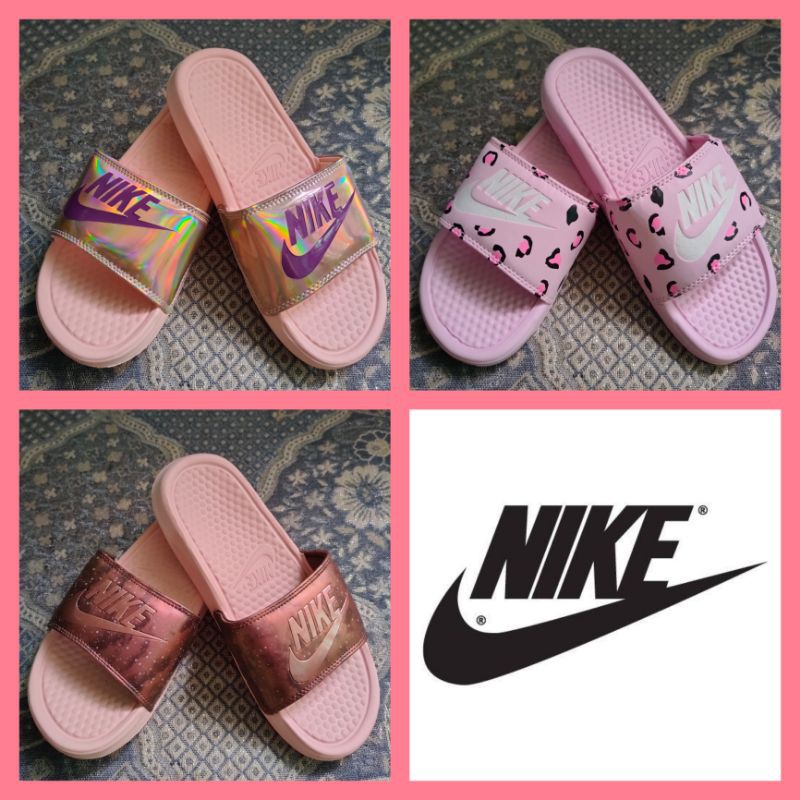 Nike slides cheap benassi pink