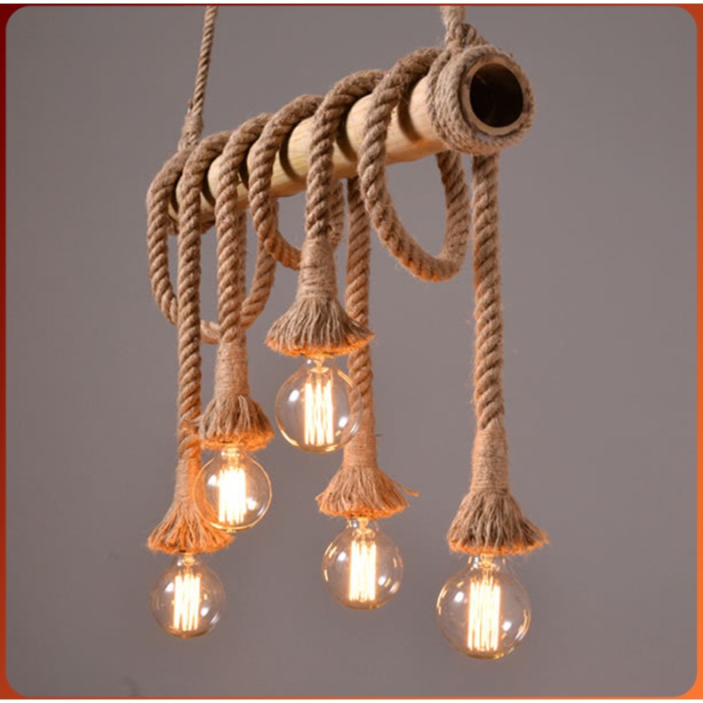 Simple rope chandelier base E27 100 cm socket loft chandelier/rope ...