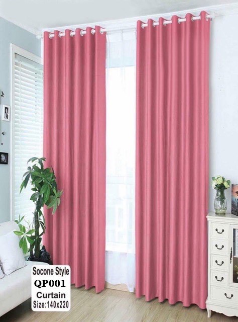 Plain Curtains Sales New Pink Curtain Room Decor Window Simple Style ...