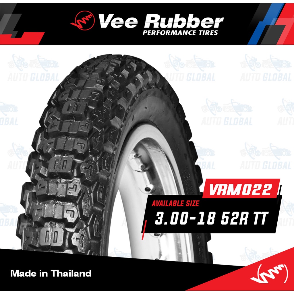 3.00-18 TT Vee Rubber VRM022 3.00 - 18 TT 52R (Tubetype) Motorcycle ...