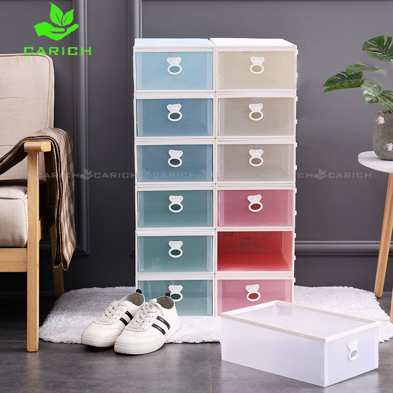 NEW Royal Crown Design Shoe Box Storage Organizer Drawer Case Stackable