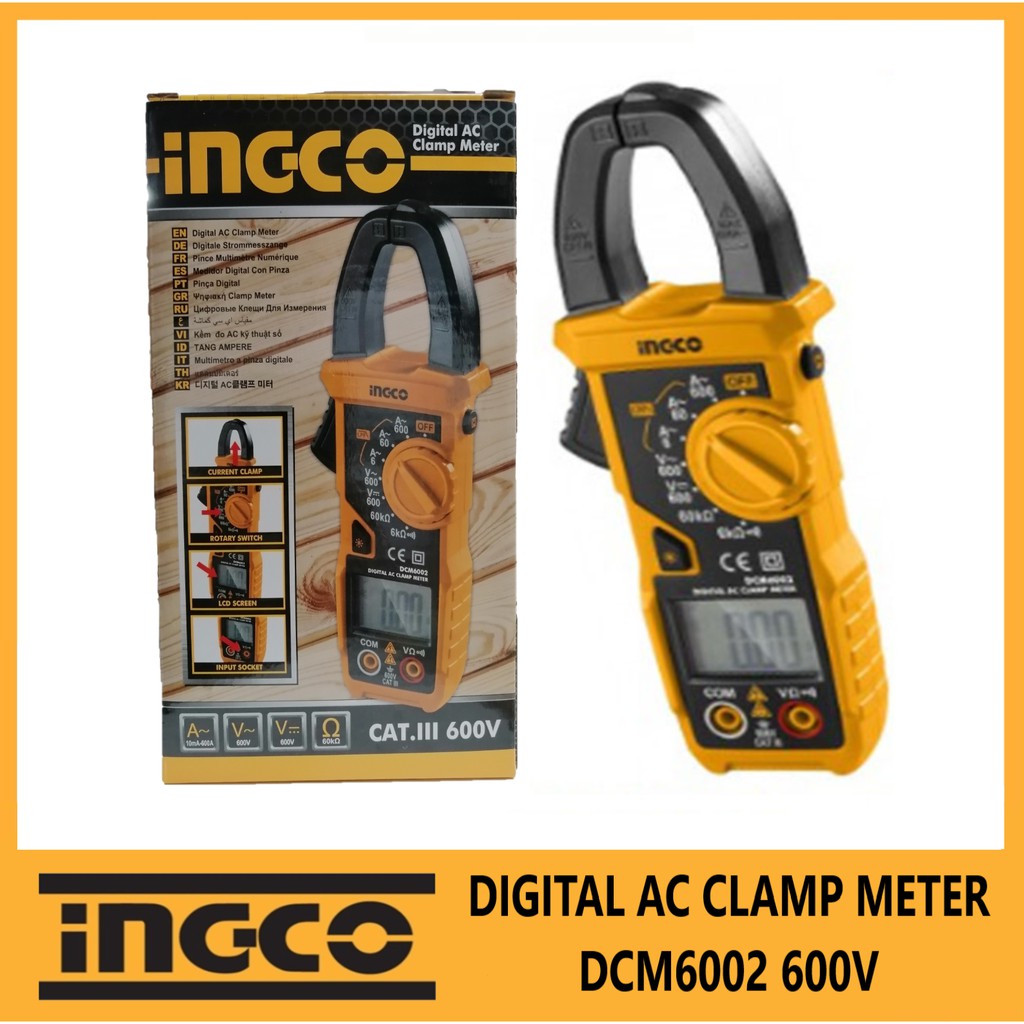 Ingco Digital AC Clamp Meter DCM6002 Original Authentic Shopee