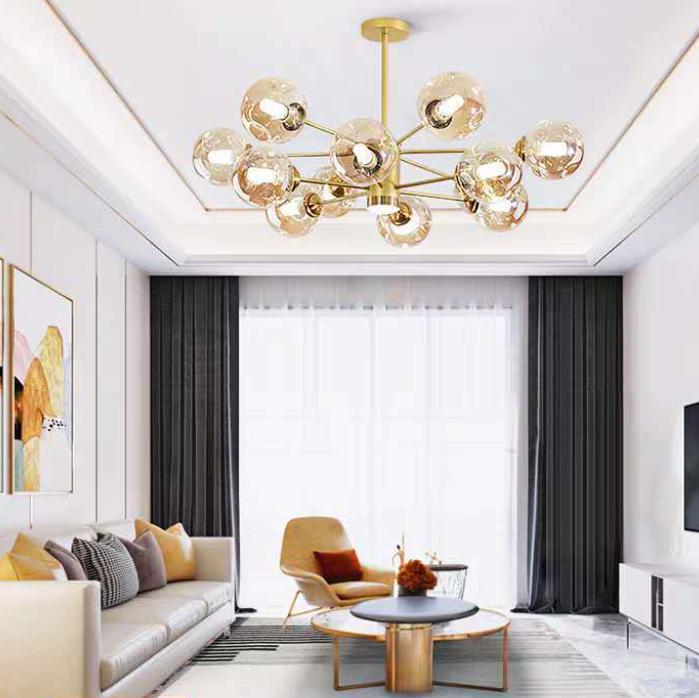 AIHO Nordic Chandelier Multi-Head Led Ceiling Light Living Room Dining ...
