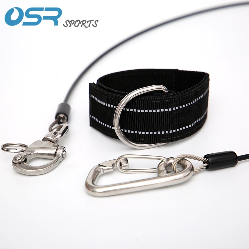 Scuba Diving Lanyard Underwater Freediving Wrist Strap Lanyard 316 Stainless Steel Rope With D
