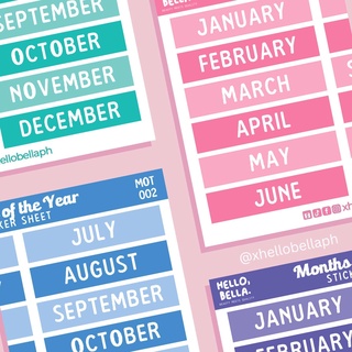 Day and Month Stickers
