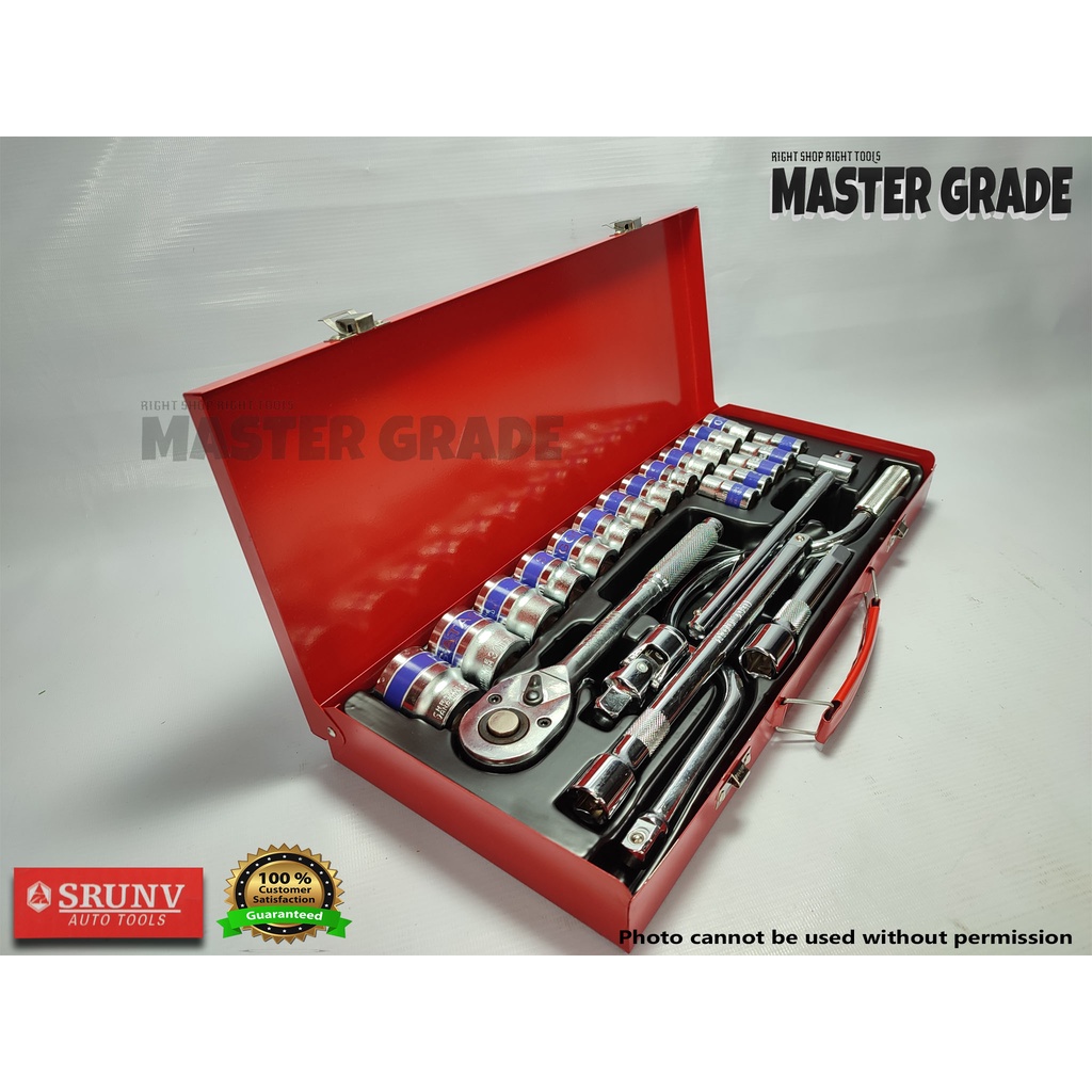 MG ORIGINAL SRUNV HEAVY DUTY 24 Pcs.1/2" Drive Socket Wrench Set with