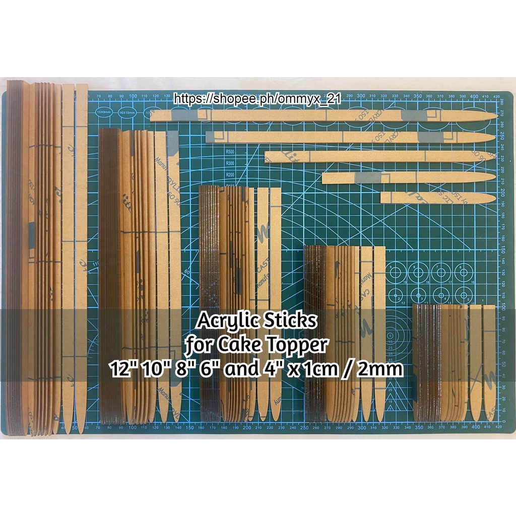Cake Topper Sticks Acrylic - (6