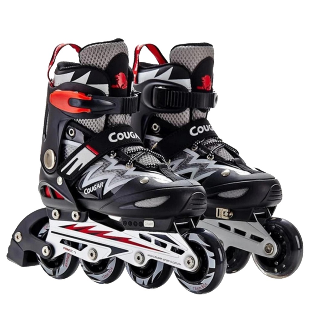 【Ready Stock】Cougar MZS835L Adjustable Inline Skate Roller Skating Shoes  Roller Skates