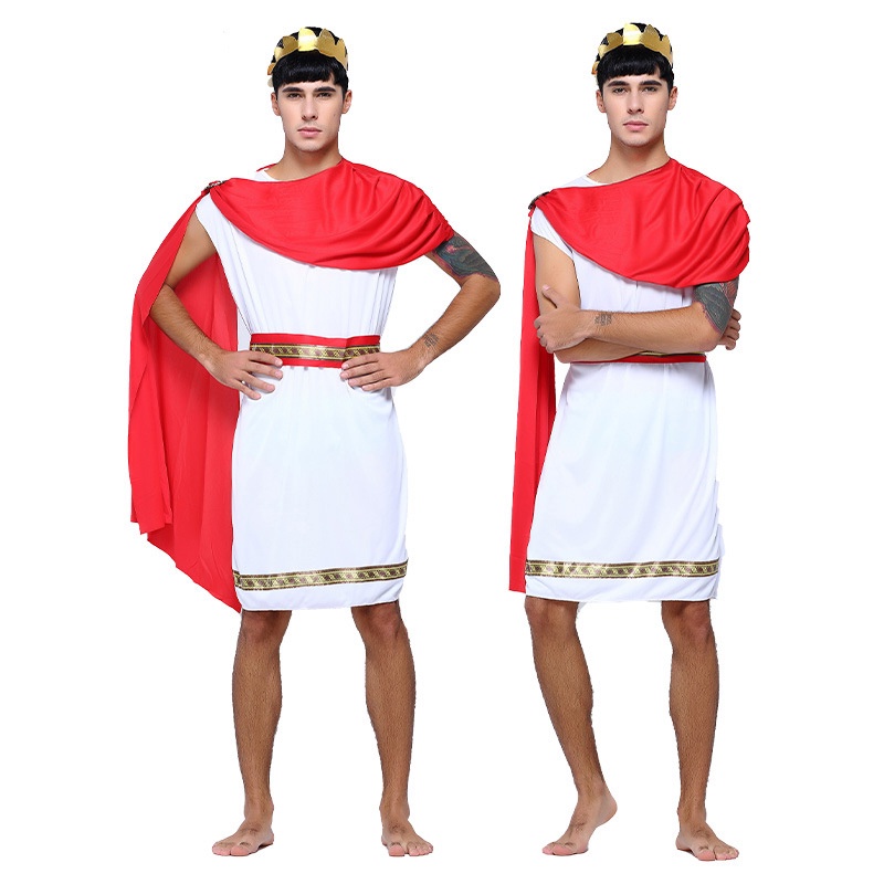 Adult Men Greek Roman Warrior Gladiator Costume Knight Julius Caesar