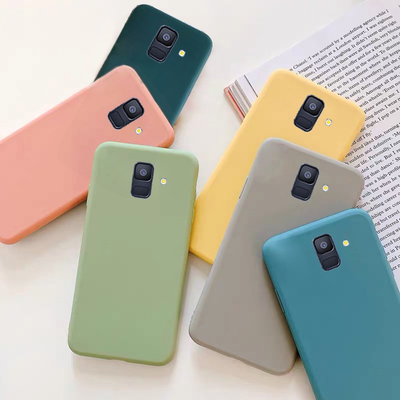For Galaxy A6 A8 Plus 2018 Candy Color Slim Thin Matte Skin Soft