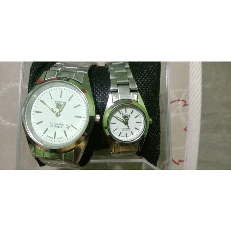 seiko 5 couple watch silver pawnable Shopee Philippines