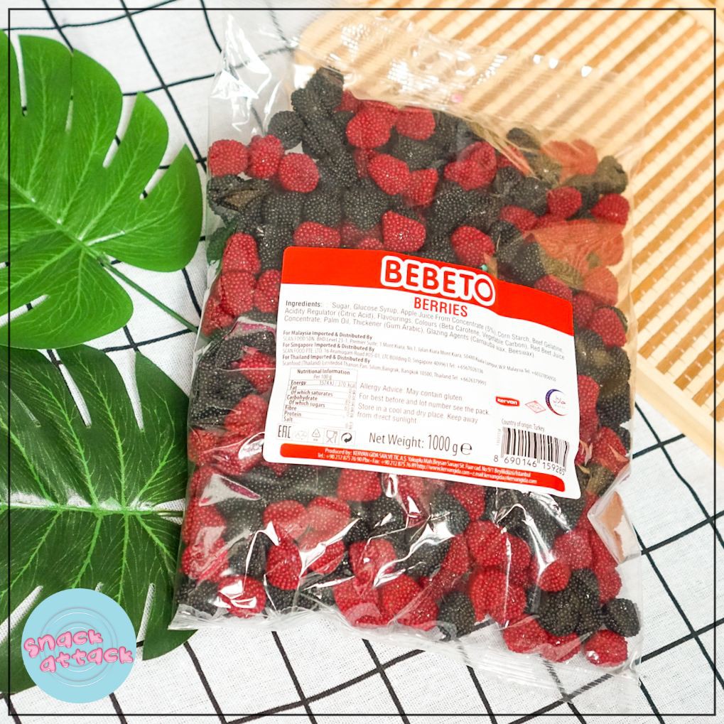 Bebeto Sweet Berries Gummy Candy [HALAL] 1kg Gula Jelly Shopee