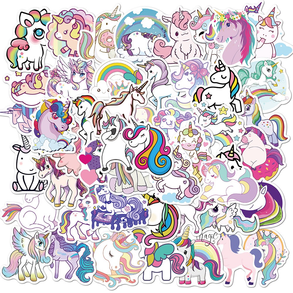 Mollystore Rainbow Unicorns Stickers (50pcs/Pack) | Shopee Philippines