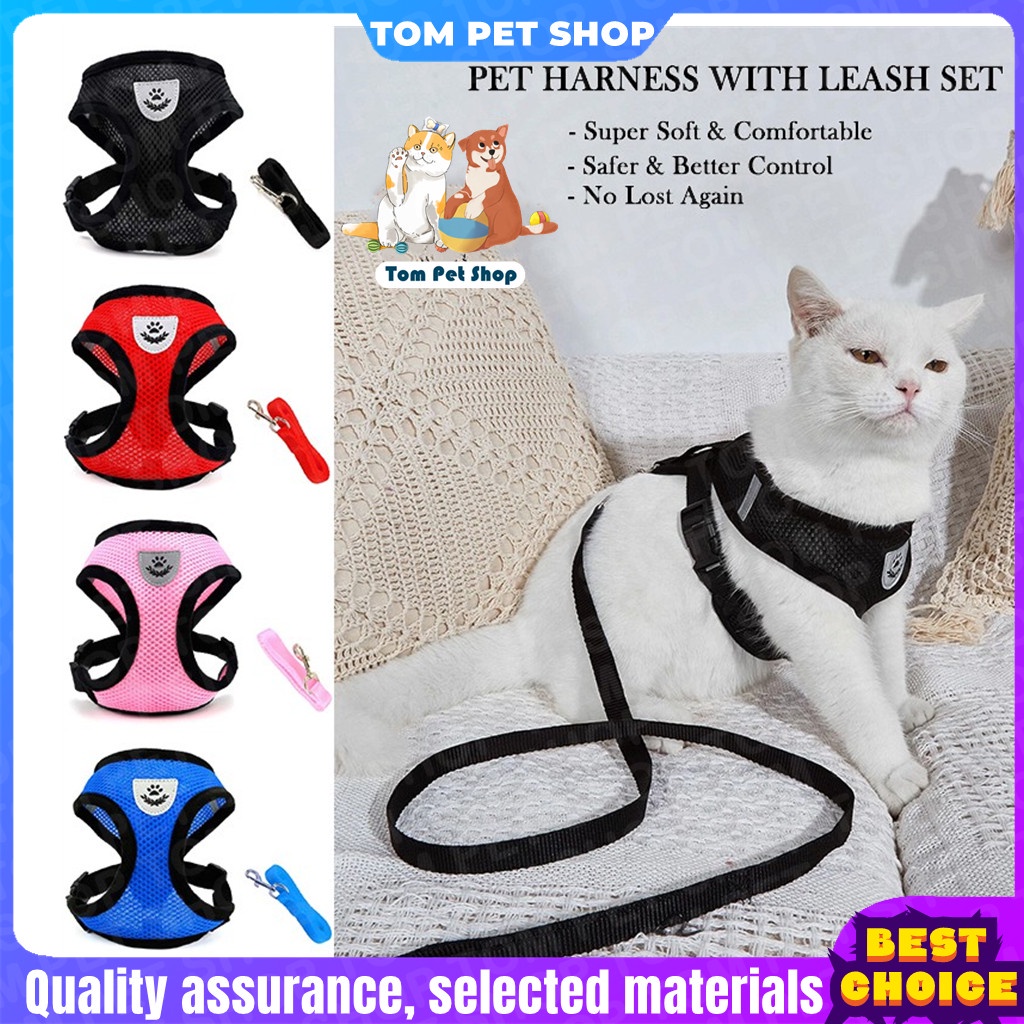 Pet Harness With Leash Set Walking Puppy Harness and Leash Pets Dog Cat Adjustable Breathable