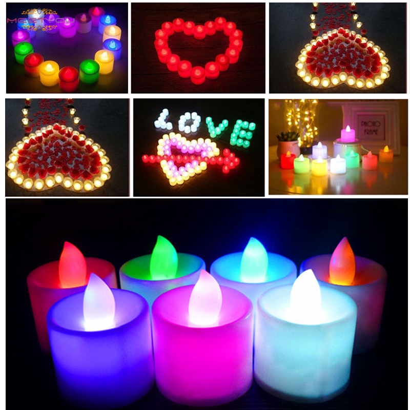 24pcs Flameless LED Tea Light Candles Bright Flickering Battery Powered