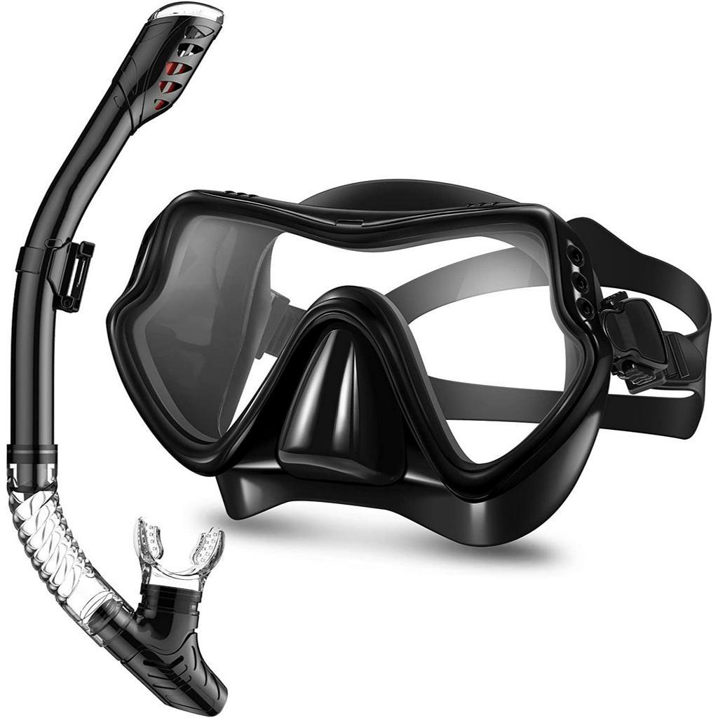 HD Antifog Diving Goggles Snorkel Set Tempered Glass Diving Goggles