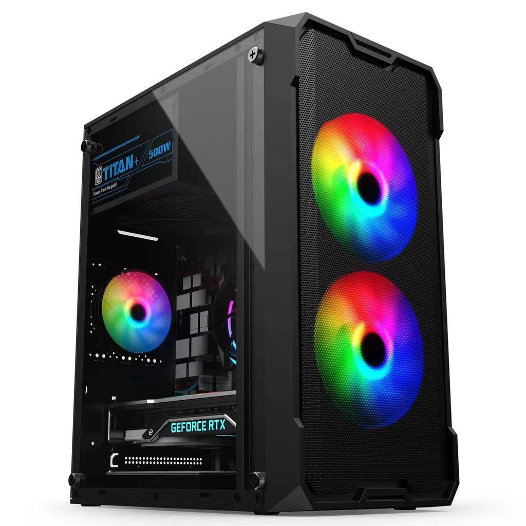 KENLEI KEYTECH T100 Tempered Glass Gaming PC / Desktop Case MICRO ATX