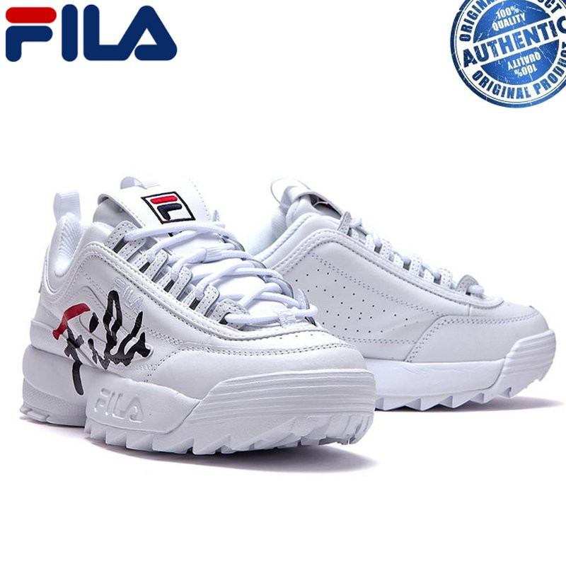 FILA Unisex Disruptor 2 Script White Sneakers | Shopee Philippines