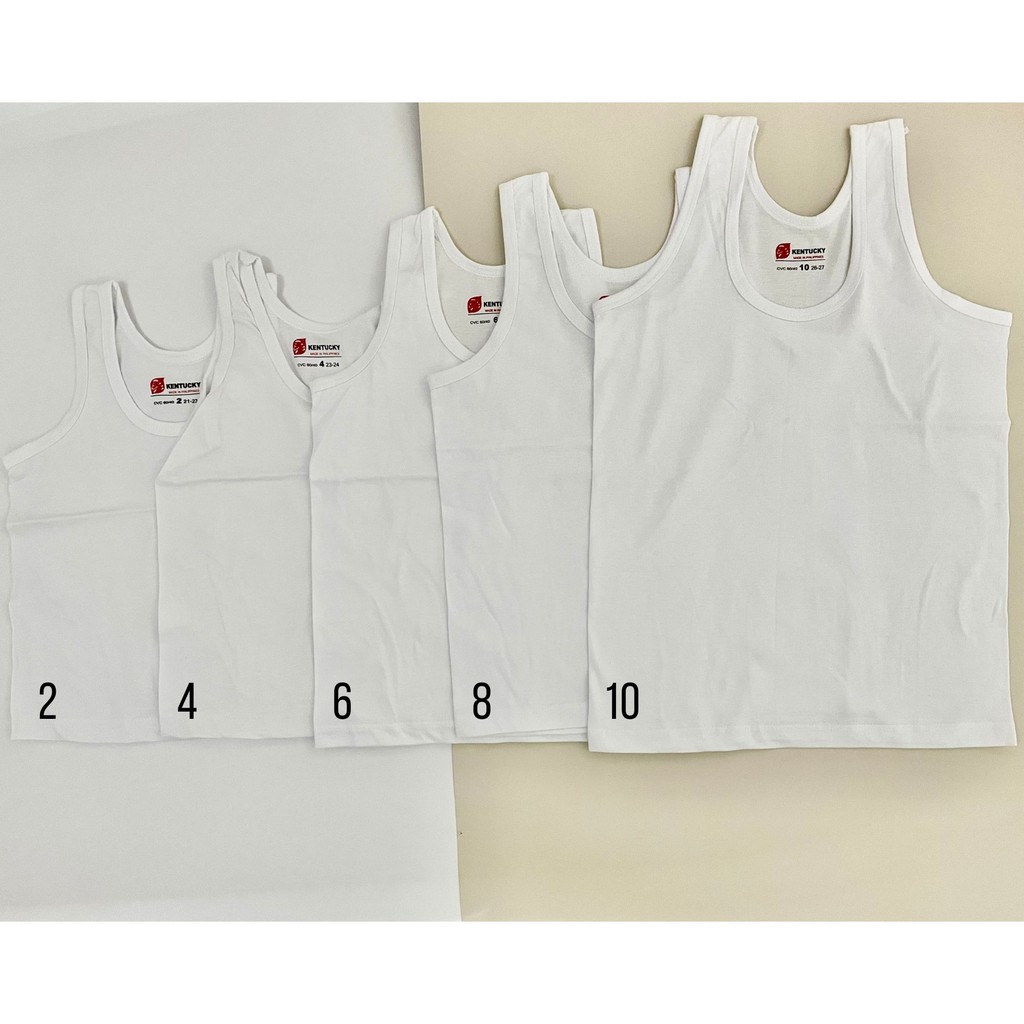 KENTUCKY SANDO ORIGINAL WHITE PURE COTTON FOR KIDS and ADULTS 6 PCS ...