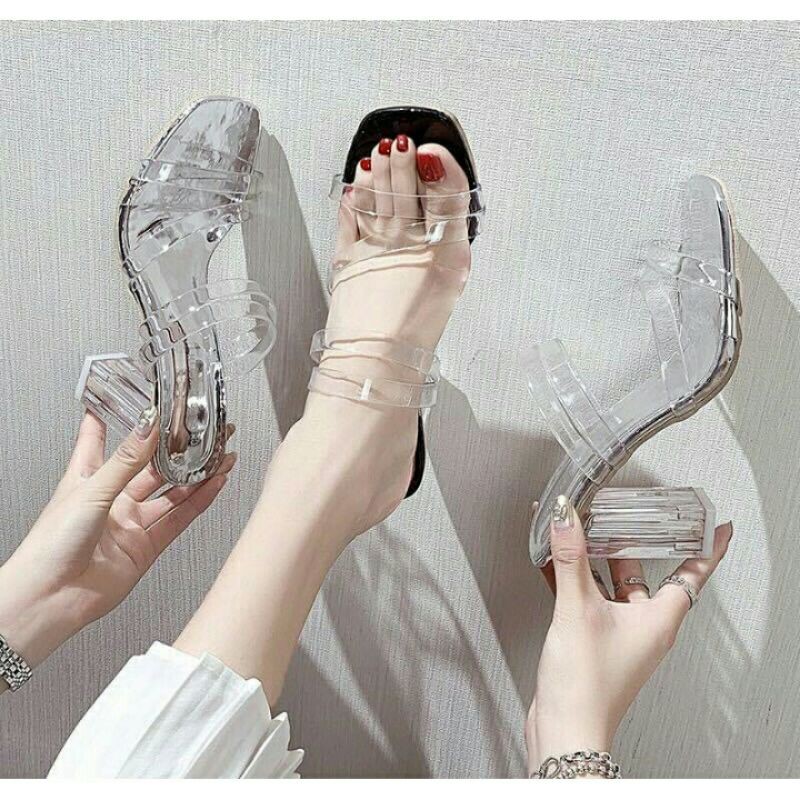 Glass shop sandals heels