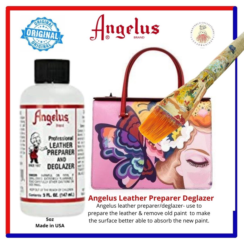 ANGELUS PROFESSIONAL LEATHER PREPARER AND DEGLAZER 5 oz MADE IN