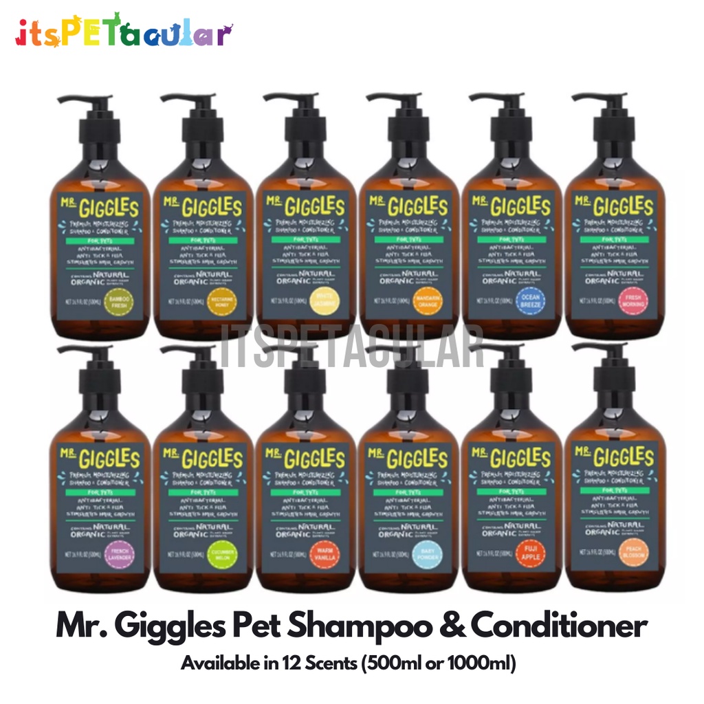 MR. GIGGLES Pet Shampoo & Conditioner for Dogs and Cats (500ml / 1000ml