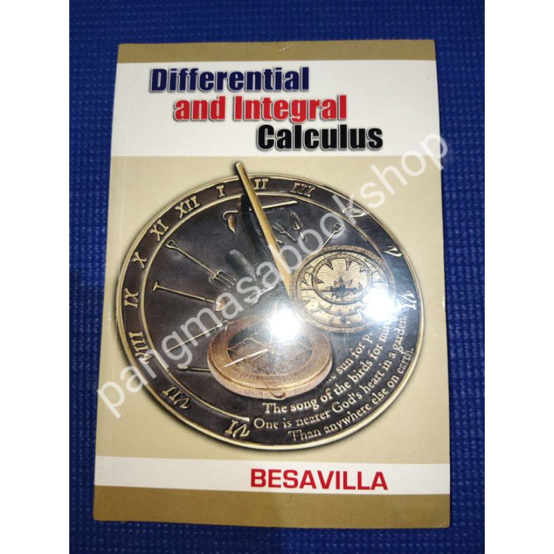 ORIGINAL DIFFERENTIAL AND INTEGRAL CALCULUS BY BESAVILLA Shopee