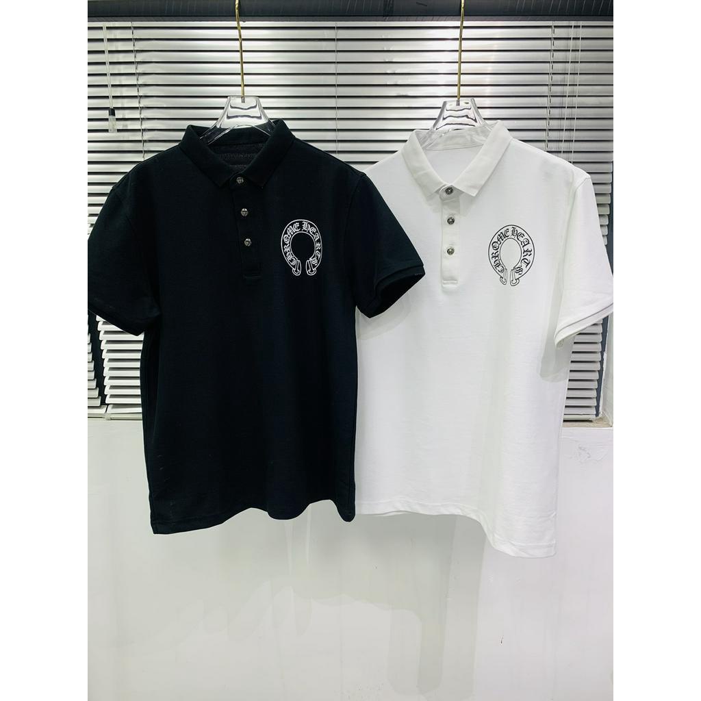 Original Chrome Hearts Cotton V Neck Polo Shirt For Men And Women