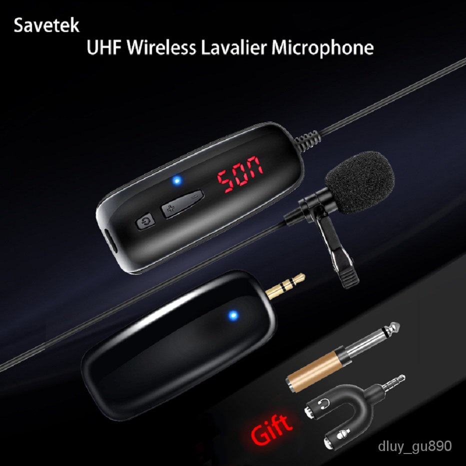 ty5d Savetek UHF Lavalier Lapel Wireless Microphone Voice Recorder