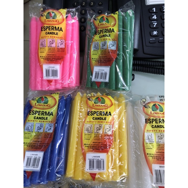 Esperma size 5 sold per pack of 20 pieces Liwanag Binyag Baptism candle ...