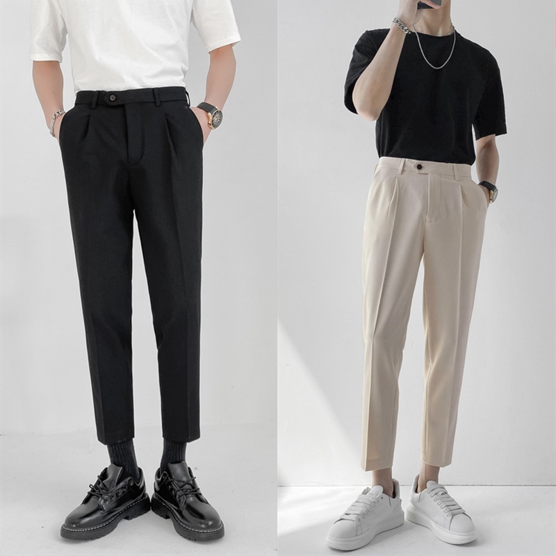 【27 To 42 Waistline】Plus Size Trendy Korean Style Slim Fit Plain Casual ...