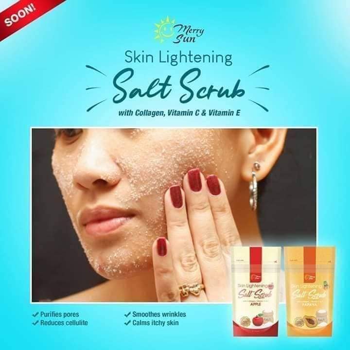 Salt Scrub Skin Glow Natural Skin Lightening Salt Scrub infused with Collagen, Vit C and Vit E