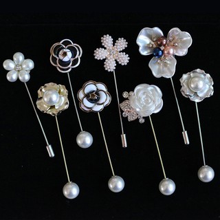 Elegant White Resin Flower Brooches Multi color Rhinestone Flower brooch  pins Women Wedding jewelry accessories clothes pin