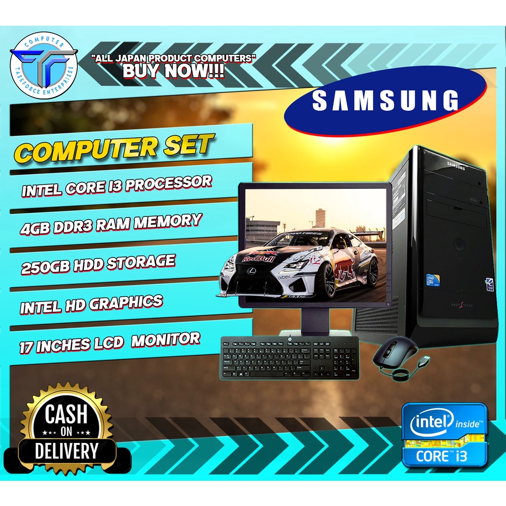 SAMSUNG DESKTOP PACKAGE CORE i3 4GB 250GB 17INCH MONITOR Shopee