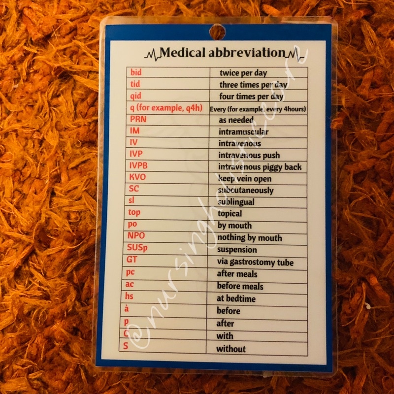 Medical Abbreviation FLASHCARD Shopee Philippines
