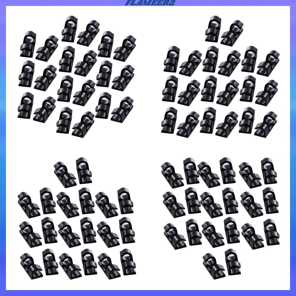 [FLAMEER2] 60Pcs Self Adhesive Wire Tie Cable Clips Holder for Rear ...
