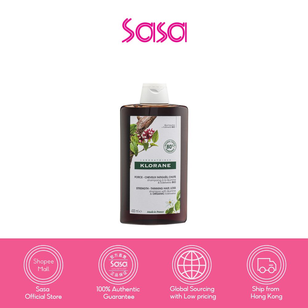 Klorane Shampoo with Quinine & Organic Edelweiss (400ml) Shopee