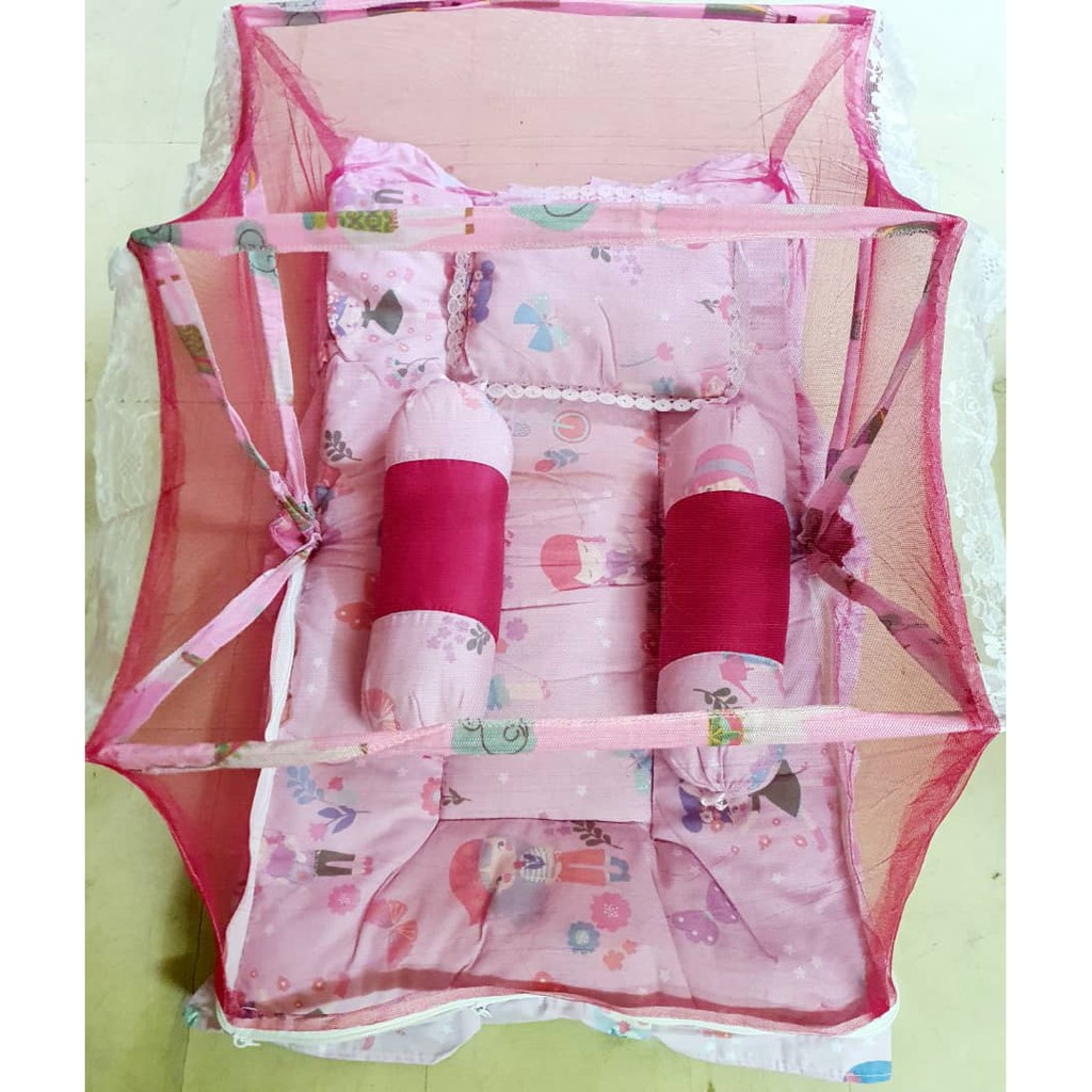 4 in 1 SET Tilam Kekabu Kelambu Berzip, Mosquito Net BABY Mattress SET