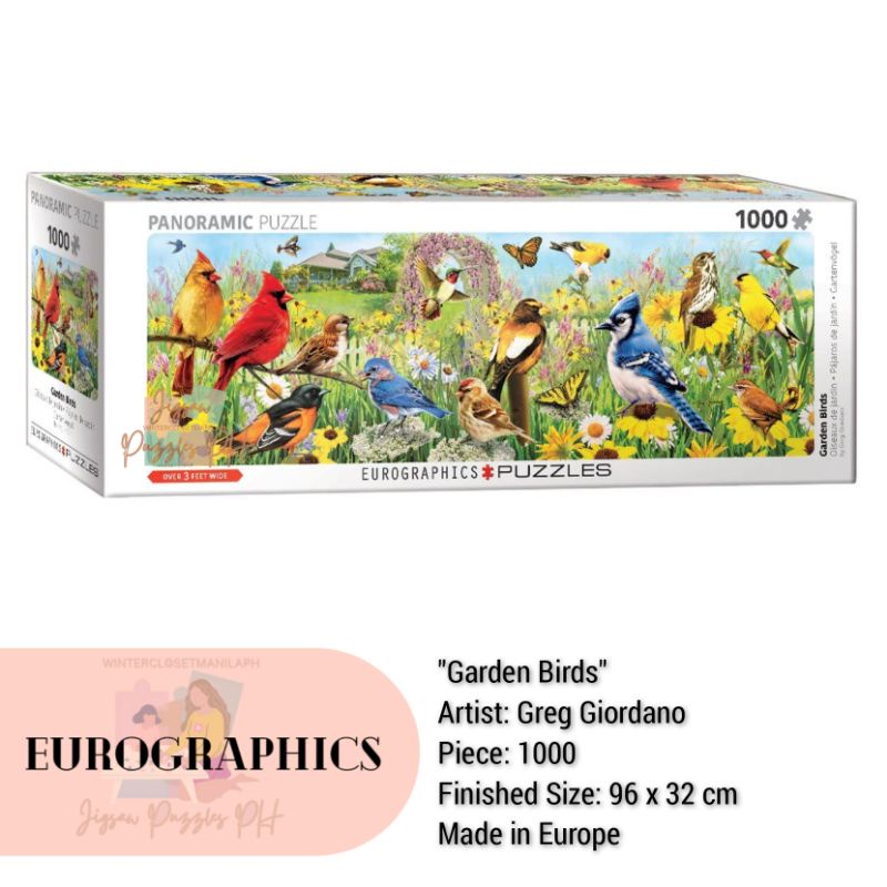 Eurographics 1000 pcs Jigsaw Puzzle - Garden Birds Panorama | Shopee ...