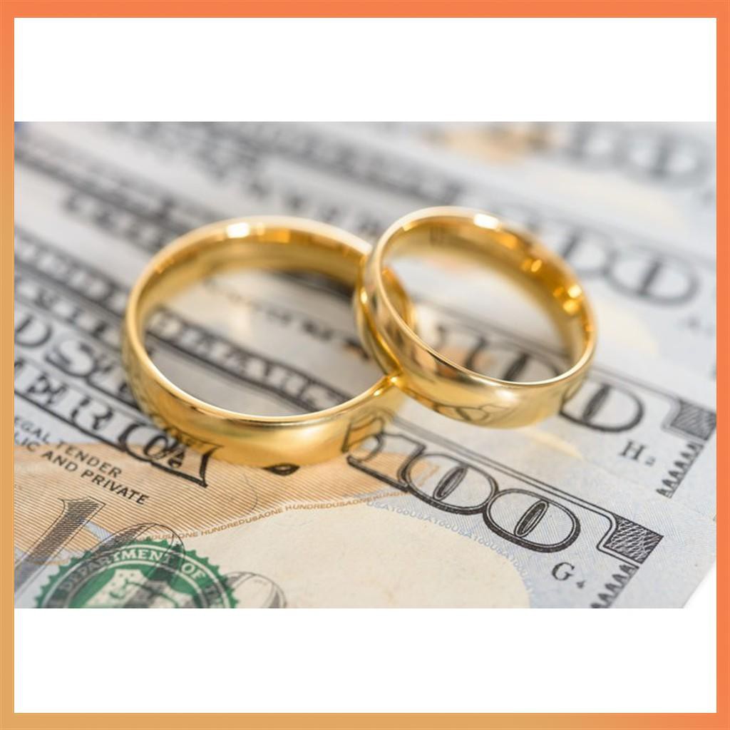 Available Classic Plain Gold Stainless Steel Couple Wedding Ring