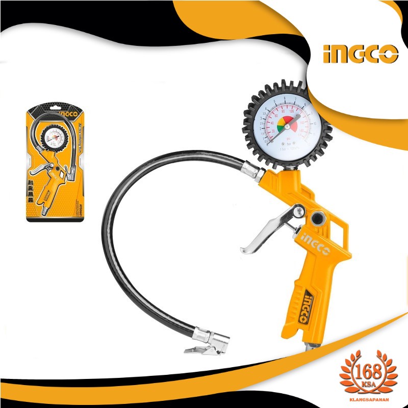 Flexible Cable Tire Inflator With INGCO Gauge Model ATG0601 Soft Line ...