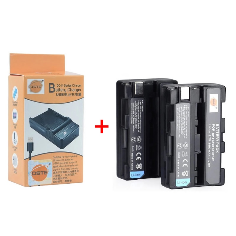 DSTE® (2-Pack) NP-FS10 NP-FS11 Replacement Battery and DC05E Travel