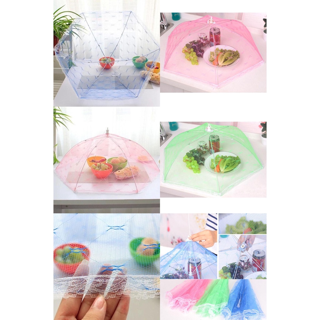 Hexagon Net Yarn Food Cover Foldable Table Mosquito Netting | Shopee ...